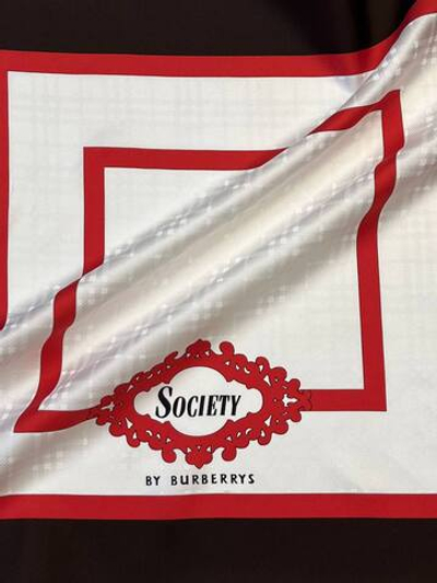 Купон шелковый Burberry шоколадный с серо-белой клеткой "Society"