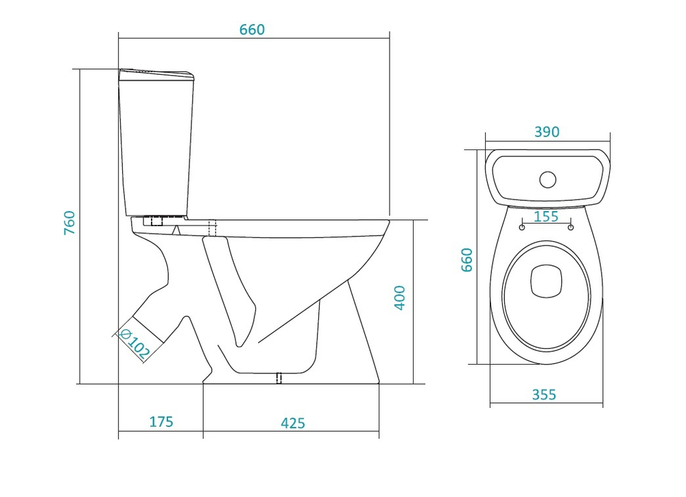 Унитаз-компакт Santek Бриз, 1 режим смыва, сиденье полипропилен