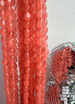 Нить бусин из тонированного кварца 7-8мм (галтовка)