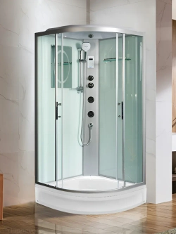 Душевая кабина WeltWasser (ВельтВассер) Werra XL 1004, со средним поддоном, с электрикой и ГМ, 100x100x226