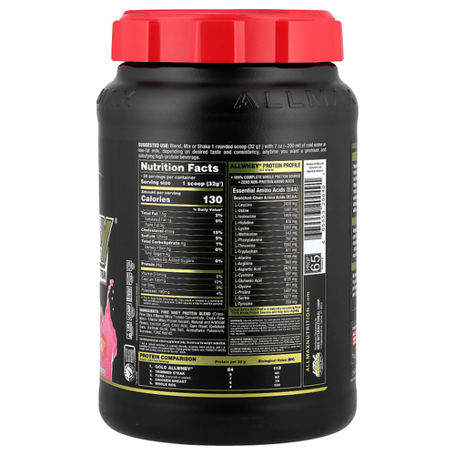 ALLMAX, Gold AllWhey®, сывороточный протеин премиального качества, со вкусом клубники, 907 г (2 фунта)
