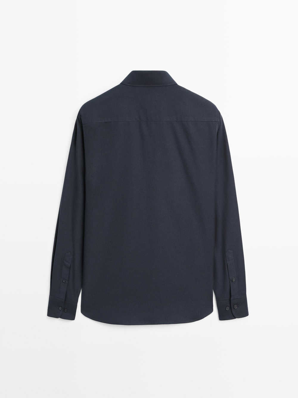 Massimo Dutti Рубашка прямого кроя в рубчик, темно-синий