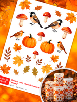 Трансфер переводной - декаль для свечей и гипса осень 007 А5