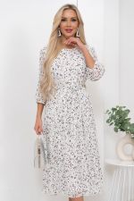 Платье Хелен (белый/принт) Р11-1075/9 Nikol (Акция)