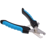 Когтерез для животных «ЗООУЛЬТРА», пружинный механизм, ручки прорезиненные - волна, цвет чёрный / голубой, 16см