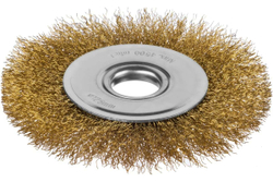 Щетка дисковая для УШМ (латунированная проволока 0,3 мм, 125 мм) MIRAX 35141-125