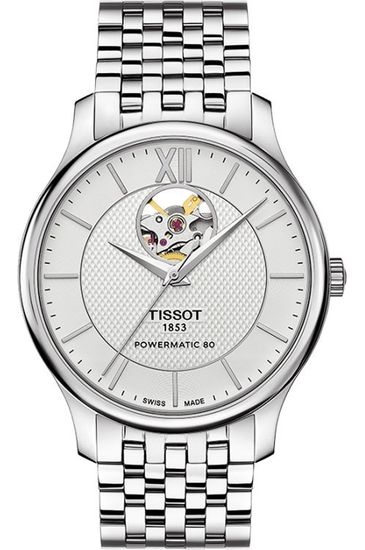 Мужские швейцарские часы Tissot T063.907.11.038.00 Tradition Powermatic 80 Open Heart