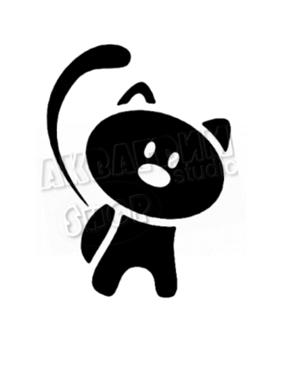 Трафарет для блеск тату "Кошка №3