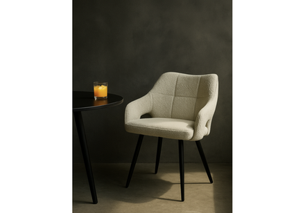 Стул на металлокаркасе Woodville Hera beige, black, ножки черные