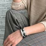 Браслет кожа с пластиной буквой Н