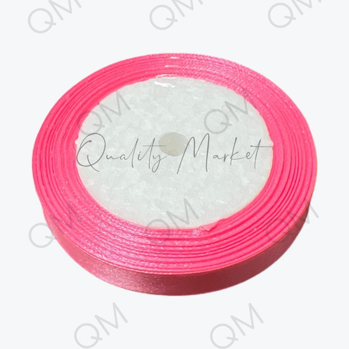 Лента атласная 1,2 см 25 ярдов (розовая) №089
