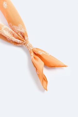 ZARA БАНДАНА С ПРИНТОМ ПЕЙСЛИ, ОРАНЖЕВЫЙ