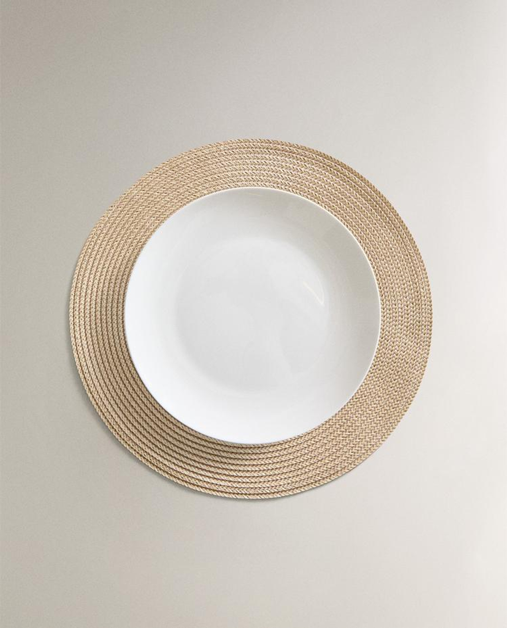 ZARA HOME КРУГЛЫЕ ПОДСТАВКИ ПОД СТОЛОВЫЕ ПРИБОРЫ (НАБОР ИЗ 2 ШТ.), БЕЖЕВЫЙ/КОРИЧНЕВЫЙ