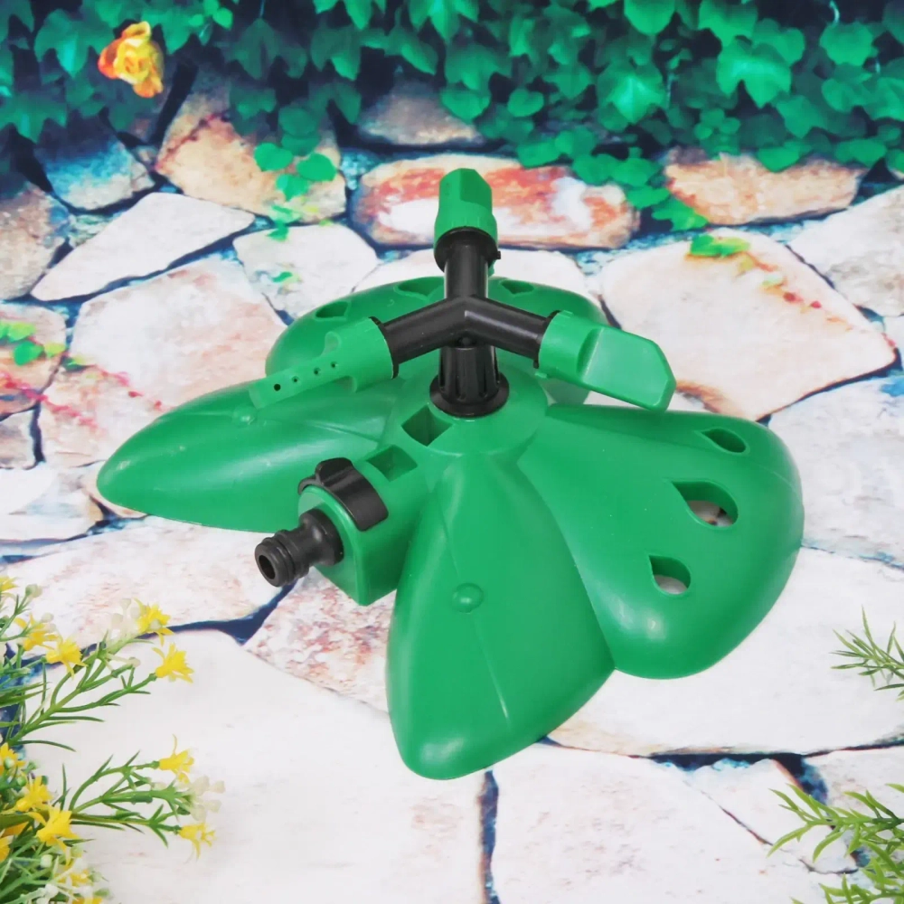 Разбрызгиватель «Бабочка зеленая» горизонтальный, круговой, 3 лейки ДоброСад
