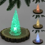 Сувенир с подсветкой «Кристальная ёлочка» 5,7*12,5 см (на батарейках 3 LR44)