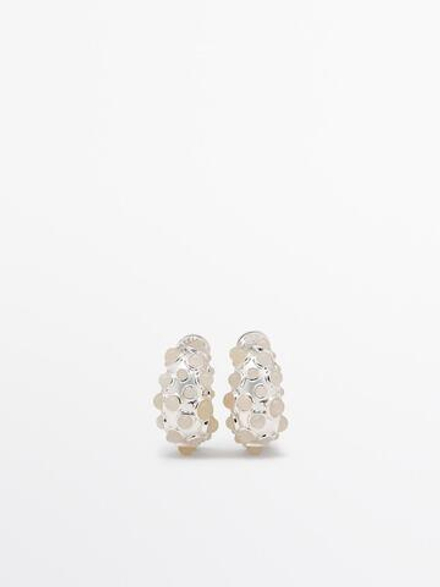Massimo Dutti Серьги-капельки с камнями, серебряный