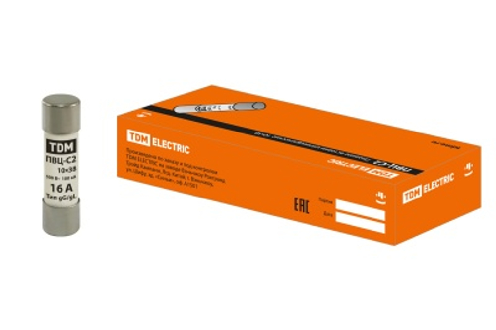 Плавкая вставка С2 10*38 16А TDM