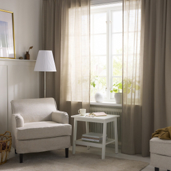 IKEA SILVERLÖNN  (ИКЕА СИЛВЕРЛÖНН)  -  Шторы, 2 шт, на ленте/бежевые, 145x300 см