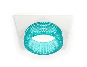 Комплект встраиваемого светильника с композитным хрусталем 1*GU5.3 XC6520043 SWH/BL белый песок/голубой (C6520, N6153) DIY System Complects Ambrella