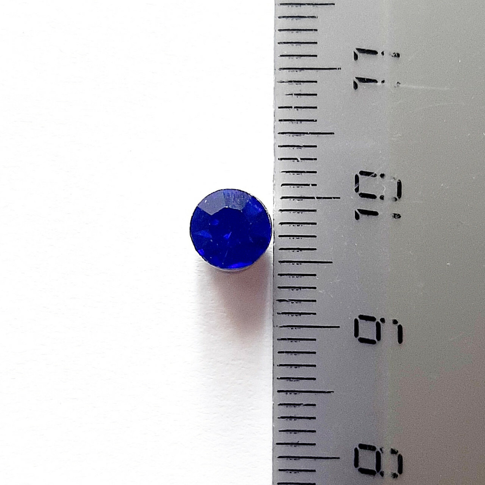 Магнитные серьги клипсы с синим кристаллом. 1 пара