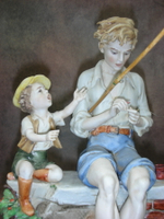 Статуэтка. Фарфор. Рыбаки. Capodimonte. Италия