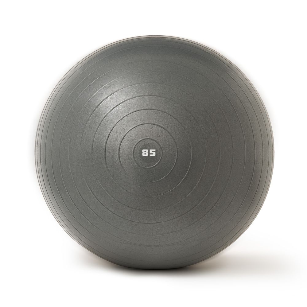 Мяч гимн. TORRES, FB122585, диам. 85 см, эласт. ПВХ, с защ.от взрыва,с насосом, серый