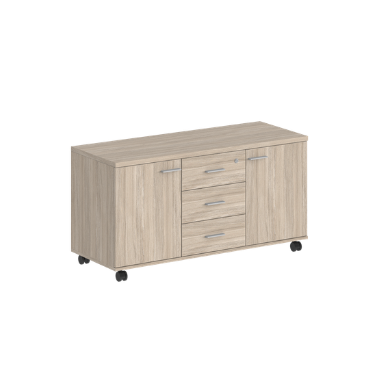 Тумба сервисная  Сигма с 3 ящ. 1204х460х619 (метаб). с замком, 2 фасадами