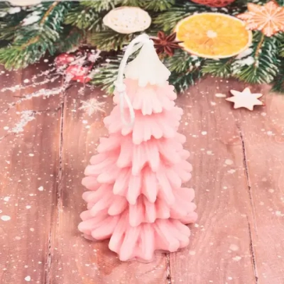 Свеча «Нежная ёлочка» 12*7 см (80 гр), (упаковка 8*8*15 см)