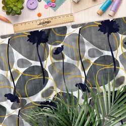 Ткань оксфорд 210 серые камни с золотом