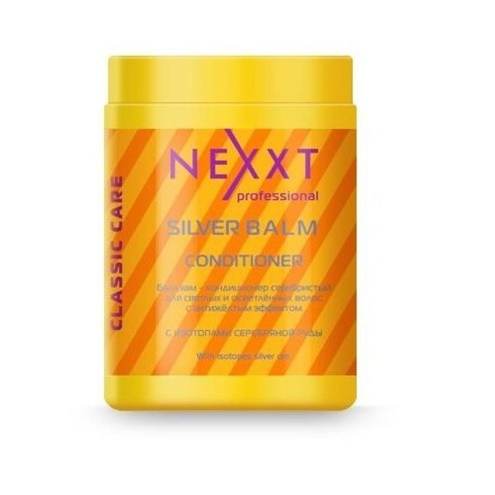 Nexxt Professional Бальзам-кондиционер Silver (серебристый), для светлых и седых волос, с антижелтым эффектом, 1000 мл