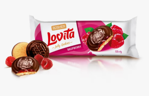 Сдобное печенье Lovita Jelly Cookies со вкусом малины 135 г