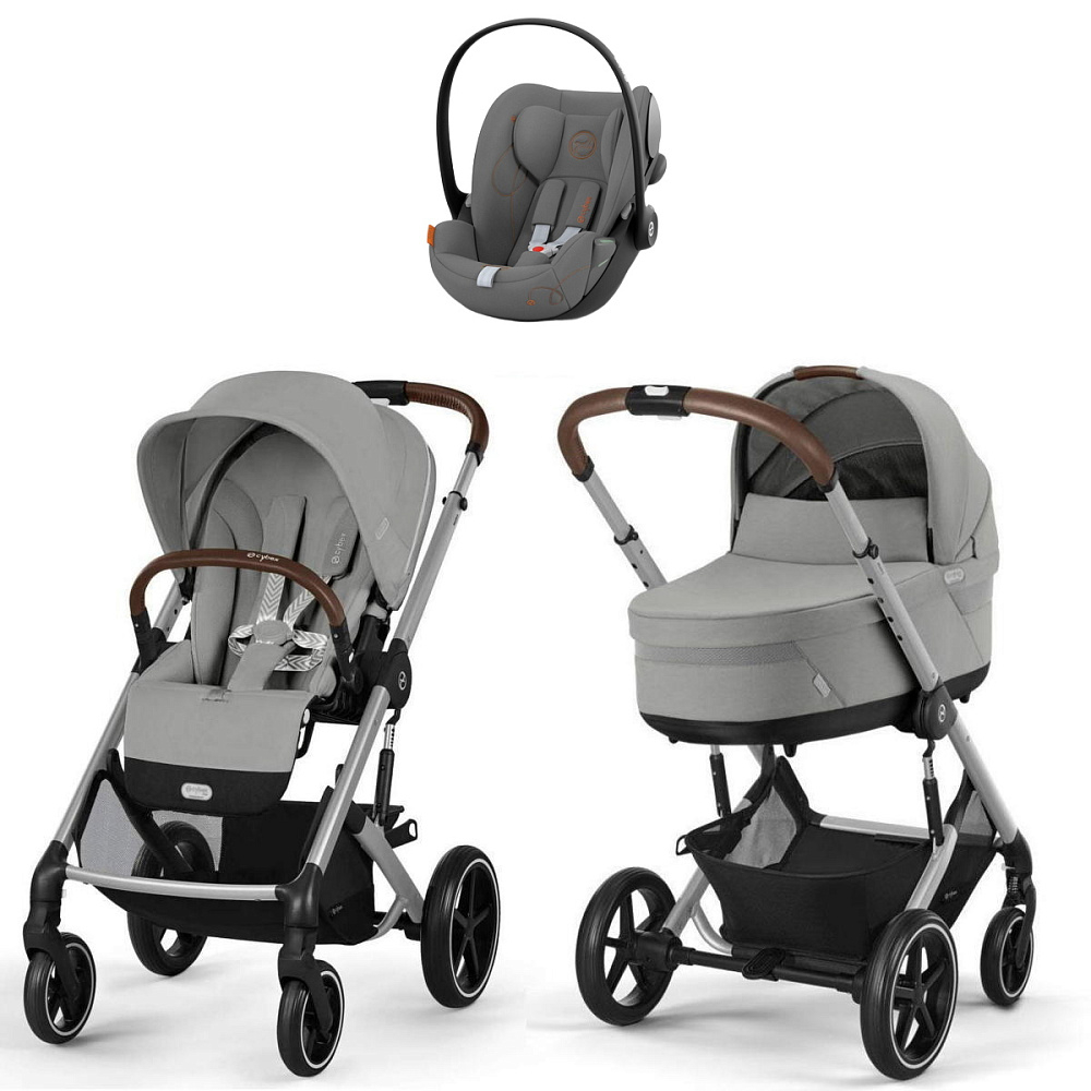 Коляска Cybex Balios S Lux SLV complete Cloud G Lava Grey Base G 4 в 1 Stone Grey с дождевиками