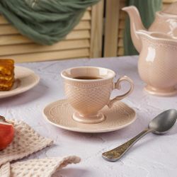 Кофейная пара 110 мл d 6,8 см h6,3 см Aristocrat Peach Tea Noble [6]