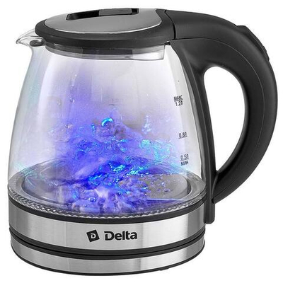 Чайник электрический 1500 Вт, 1,2 л DELTA DL-1121 черный