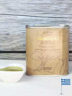 Масло оливковое нерафинированное Extra Virgin Cretan Treasure Elasinthos 0,5 л., 0,2%, банка