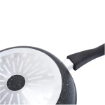 Сковорода 28*6,5см со съемной ручкой «Marble Induction» (темный мрамор) смти282а