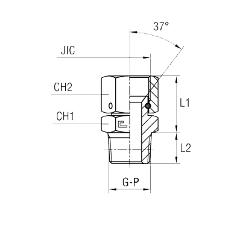 Штуцер FNC JIC 3/4" BSPT 3/8"