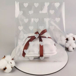 Пакет для бенто прозрачный "Сердца" 17*17*33 см (для бенто)