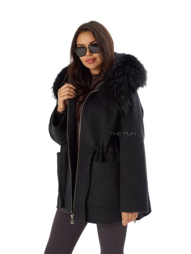 Черное шерстяное пальто с пуховым подкладом