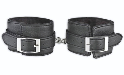 Черные фиксаторы для ног из искусственной кожи (Цвет: черный)