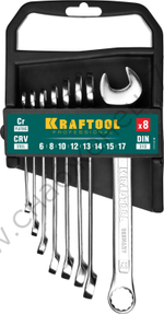 KRAFTOOL 8 шт, 8 - 19 мм, набор комбинированных гаечных ключей (27079-H8C)