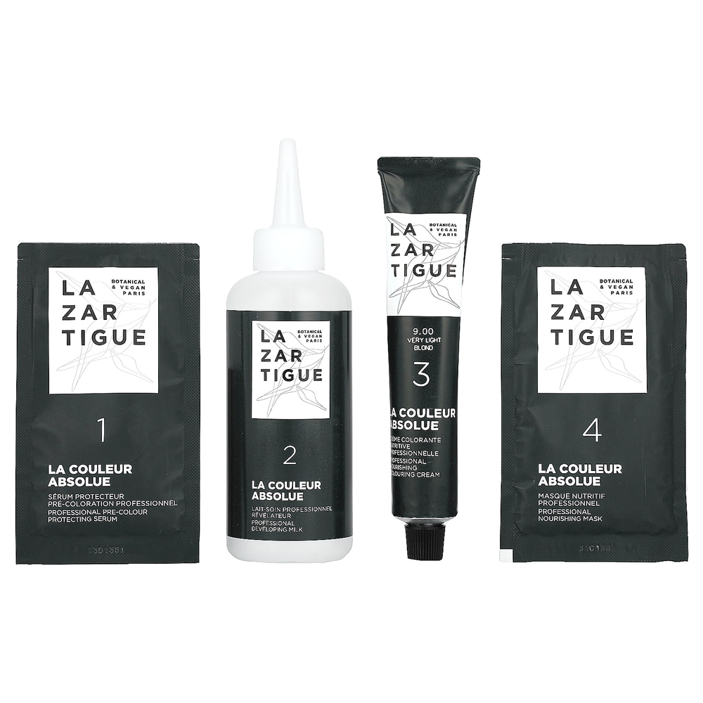 Lazartigue, стойкая краска для волос с растительными экстрактами, 9.00 очень светлый блонд, 1 применение