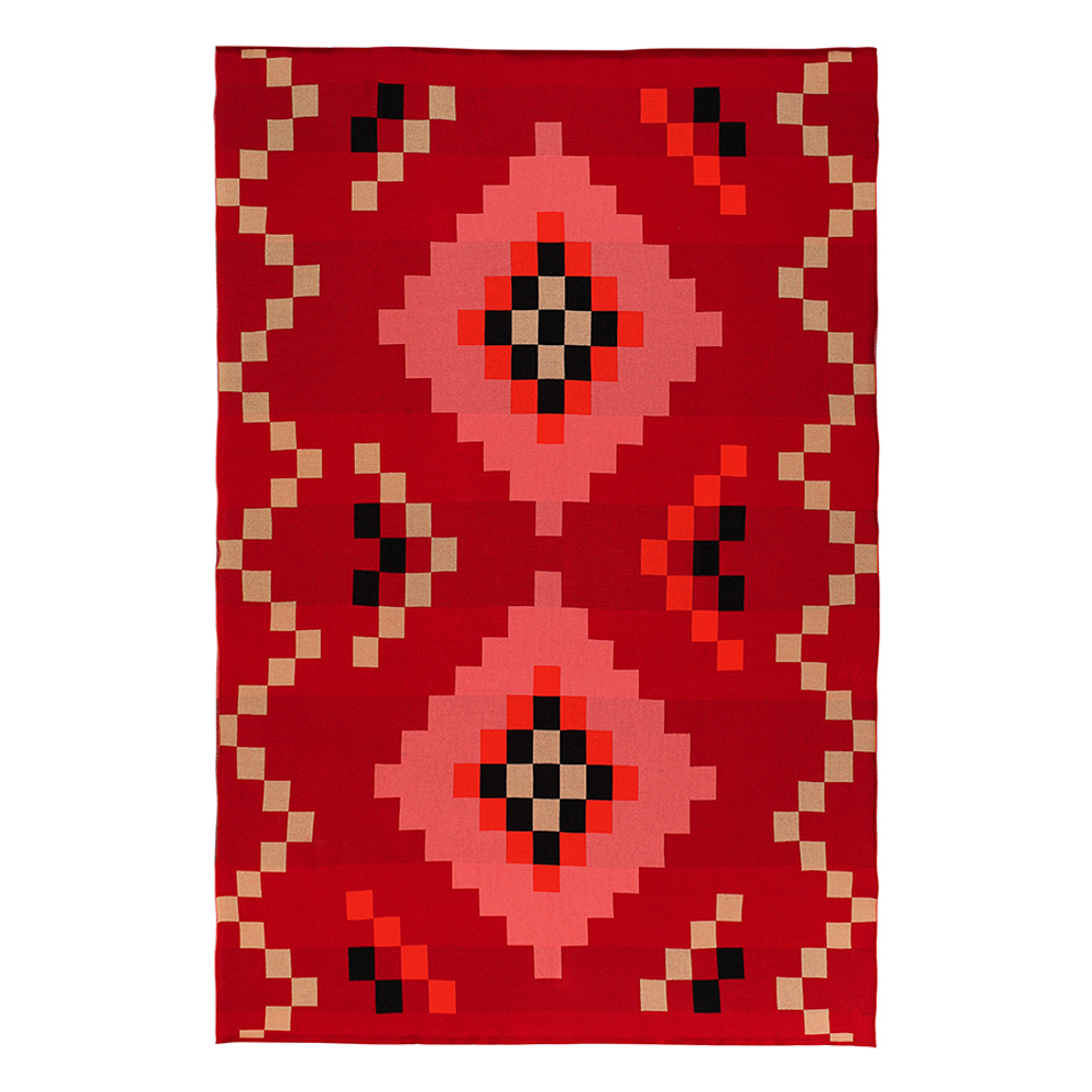 Плед из хлопка по мотивам башкирских орнаментов из коллекции cultural heritage, 130х180 см