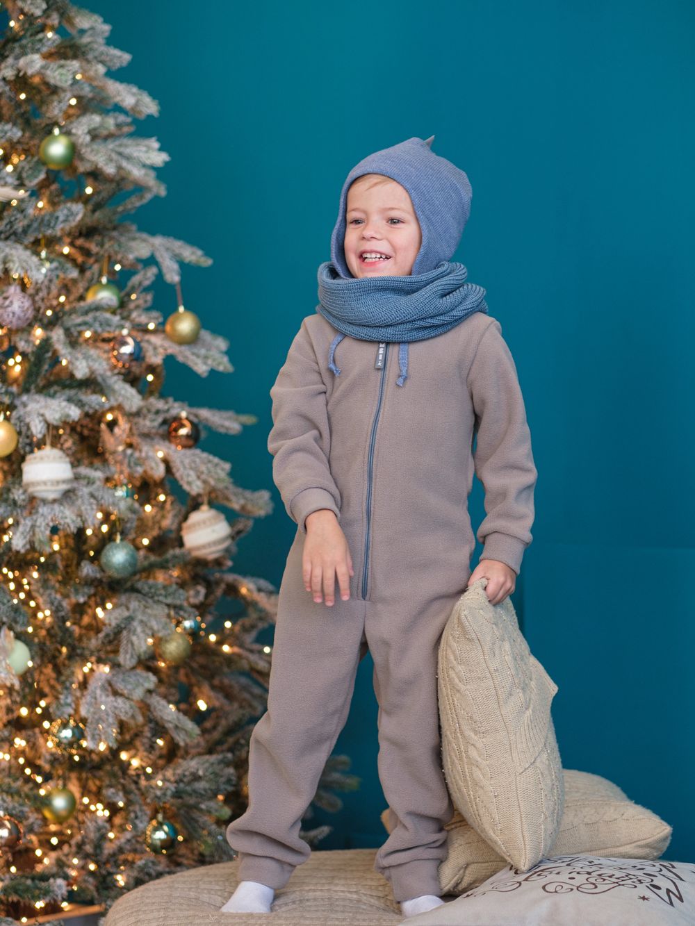 Шапка весенняя/осенняя вязаная ОРЕО (Деним)