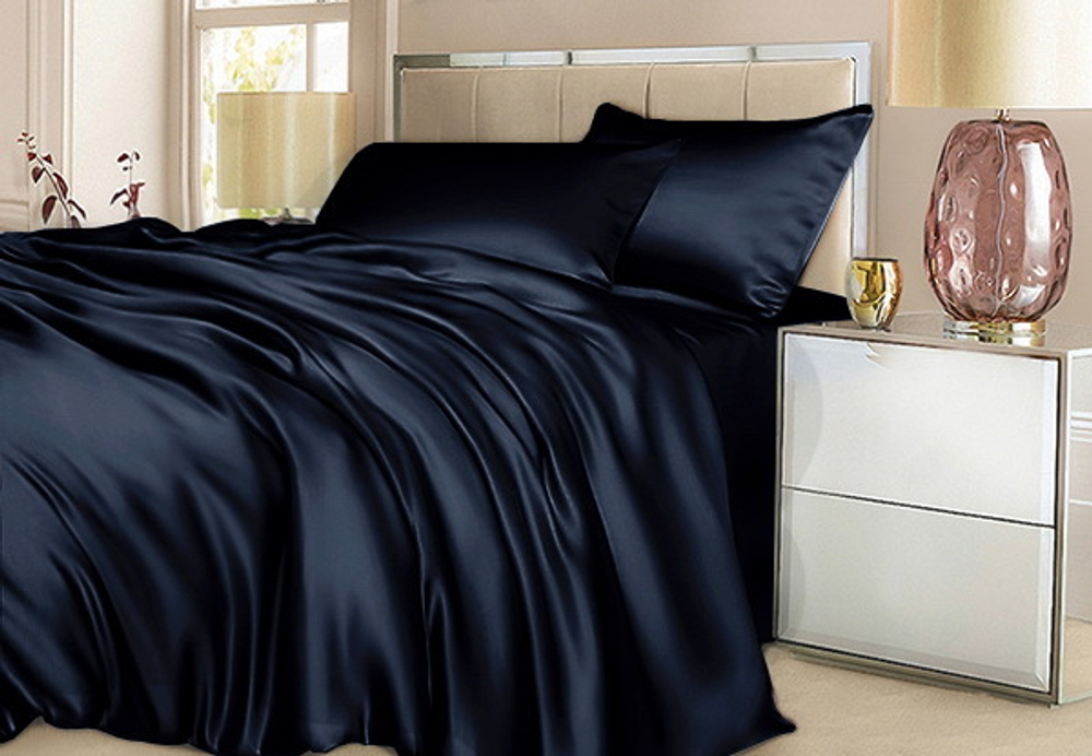 Постельное белье 2 спальное евро Luxe Dream Elite Navy