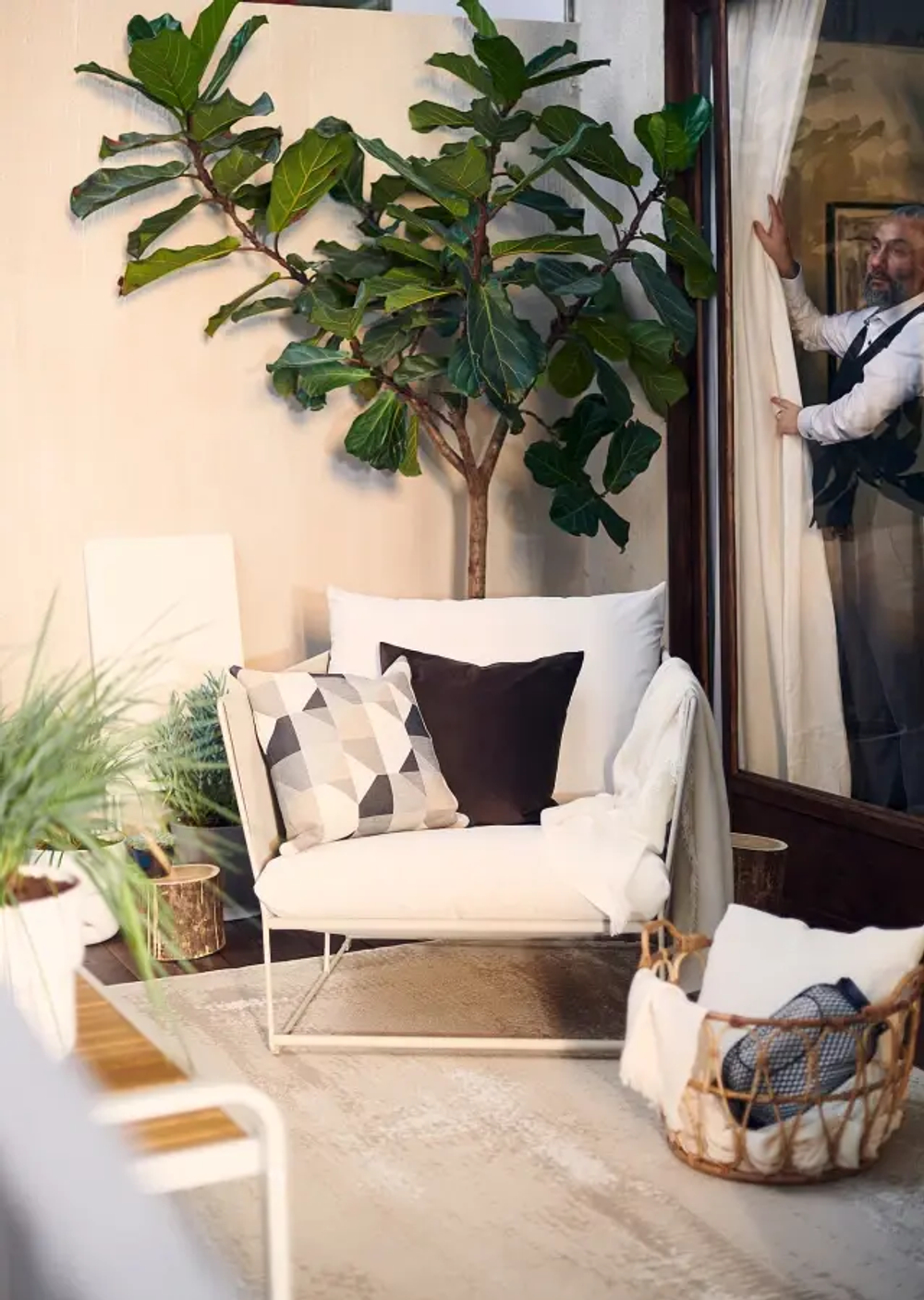 Садовое кресло - IKEA HAVSTEN, 76x92x98см, серый/бежевый, ХАВСТЕН ИКЕА