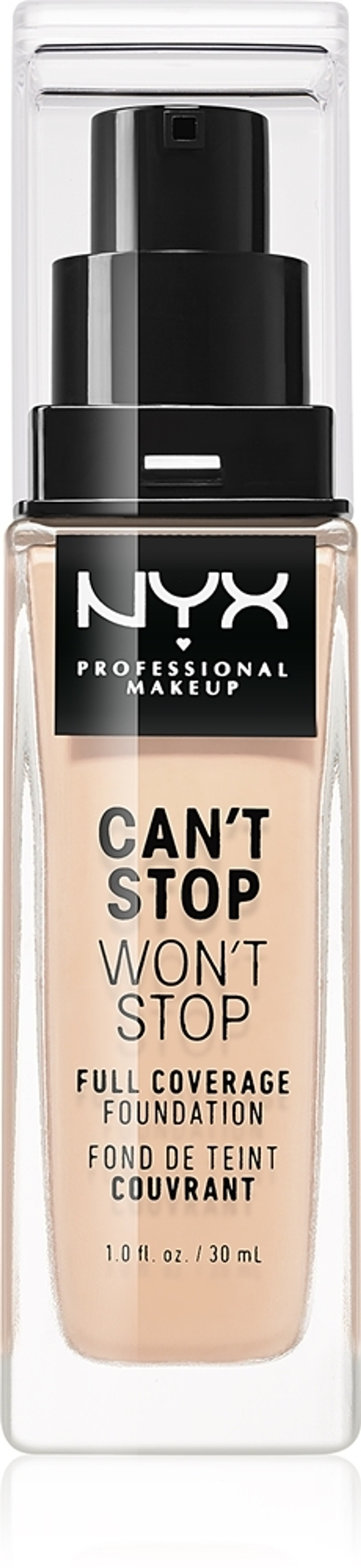 NYX Professional Makeup Can't Stop Won't Stop Full Coverage Foundation - тональный крем с высокой степенью покрытия, 30 ml