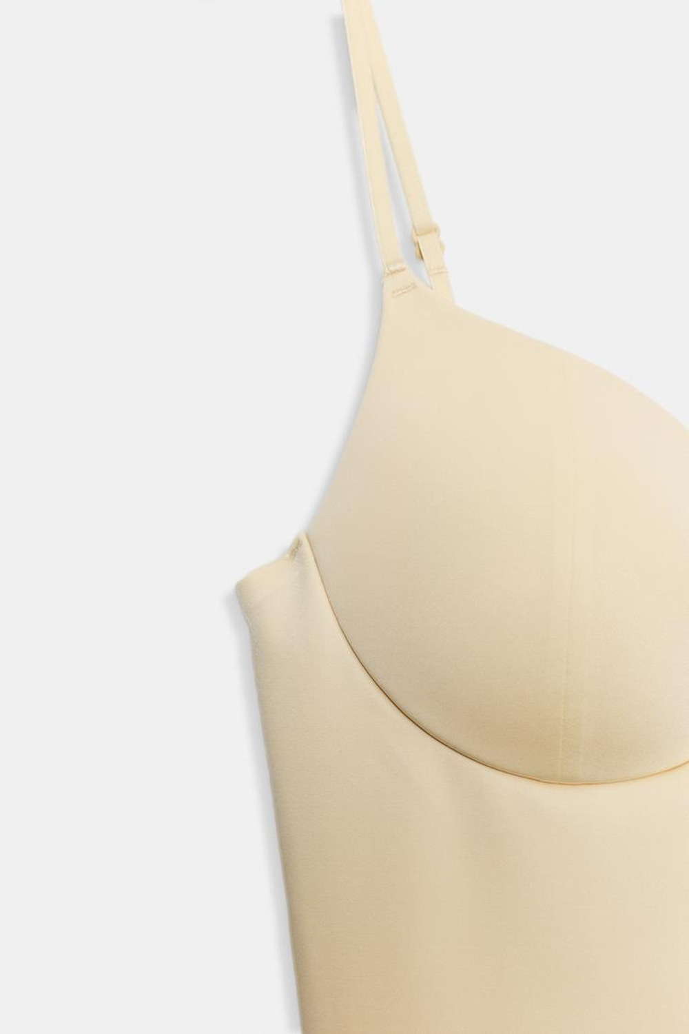 ZARA ТОП ИЗ СМЕСОВОГО ПОЛИАМИДА, ЦВЕТ СЛИВОЧНОГО МАСЛА