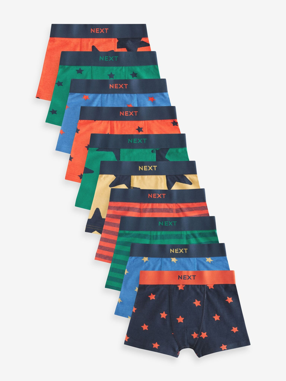 Трусы для мальчика Next 430-333, 10 шт., Оранжевый, Синий, Зеленый