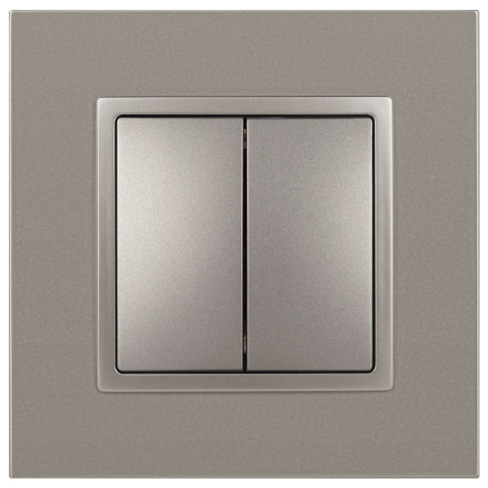 Переключатель ЭРА Elegance 14-1112-16 перекрёстный двойной, 10АХ-250В, титан